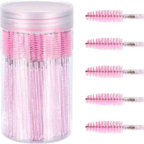 Mascaraborstar med behållare, engångsögonfransar ögonbrynsspolie borste för makeup ögonfransförlängning spink100st