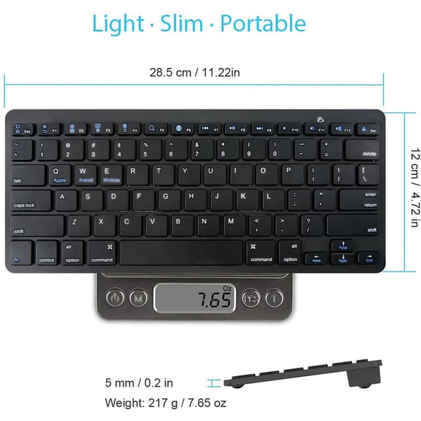 Langaton näppäimistö, Bluetooth & USB-vastaanotin, USB-C-liitin,