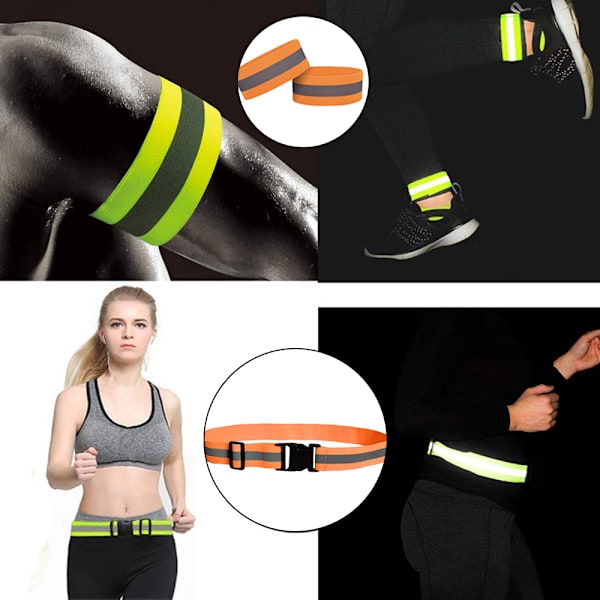 Reflekterende Elastisk Bånd Sæt Refleksjakke Refleksvest orange