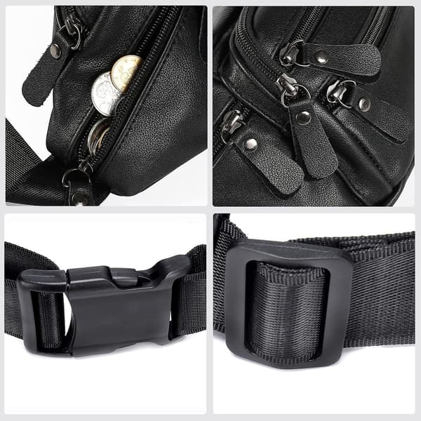 Sports Læder Fanny Pack Til Dame Herre, Ægte Taljetaske