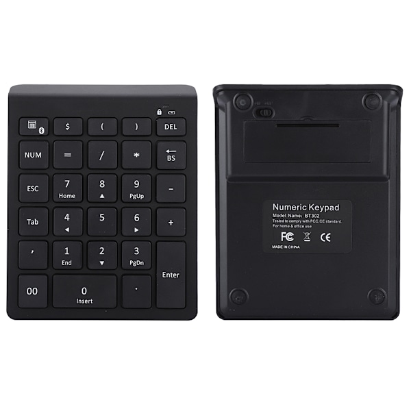 Svart 28-tasters Mini Numpad Trådløs BT3.0 Numerisk Tastatur