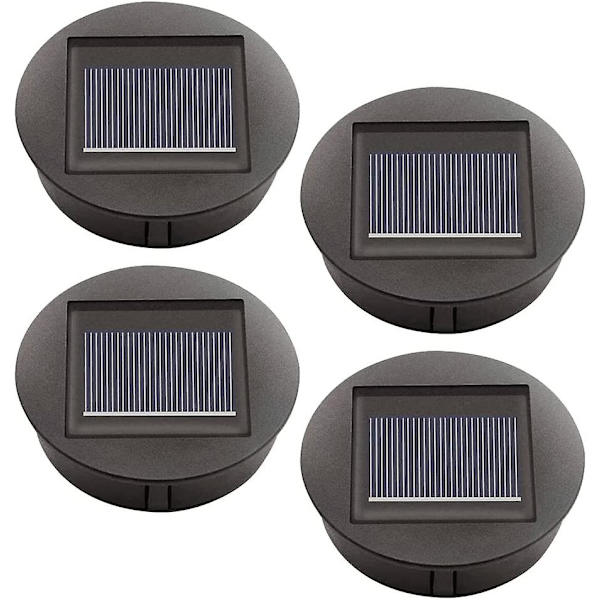 4 deler erstatning for solcellelamper med LED-lys, erstatning for solcellepanellamper, LED-deksel