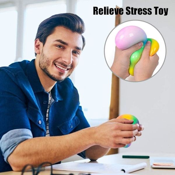 Jätte Stressboll - Anti Stress Sensorisk Boll Klämleksak för Vuxna och Barn - Lämplig för Hem och Kontor (7cm)