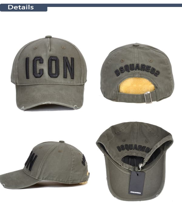 DSQ2 miesten baseballlippis ICON kirjehattu Army green