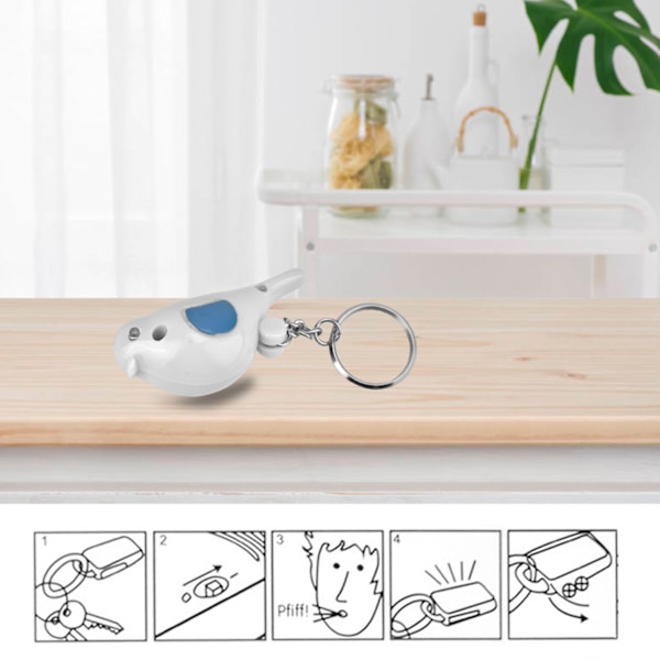 Fugl LED-visselfinner intelligent stemmestyring nøkkelring med batteri