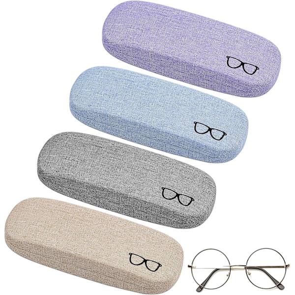 (4 väriä) 4 kpl Pellava Canvas kovat silmälasikotelot, aurinkolasit Pro