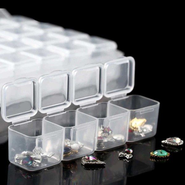 28 Rom Oppbevaringsboks Diamantmaling Småoppbevaring Perler