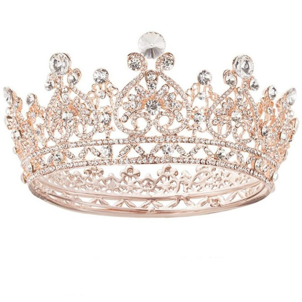 Krystallkrone Brud Dronning Krone ROSE GULL rose gold
