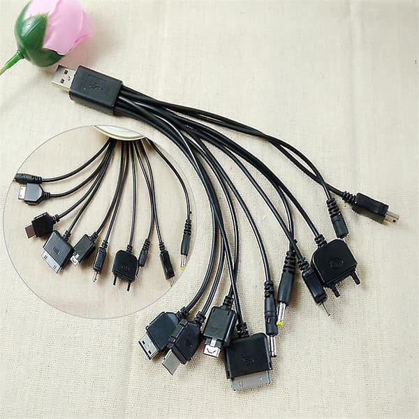 10 i 1 multifunktionel oplader USB-kabler til Motorola Samsung Lg Datakabel