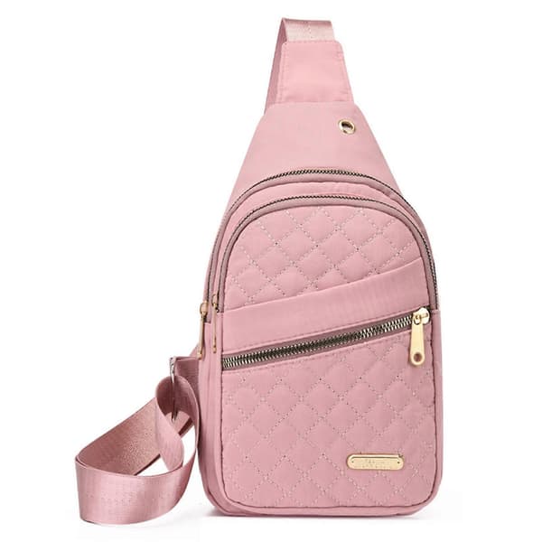 Stöldskydd Slingväskor för Kvinnor Lättvikts Ryggsäckar Crossbody Väskor Bröstväska Utomhusryggsäck Pink