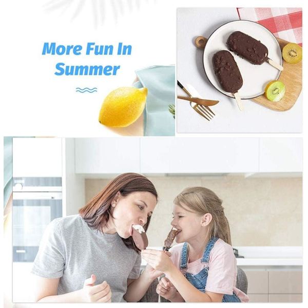 Popsicle-formar i silikon - Set med glassformar - Tårta