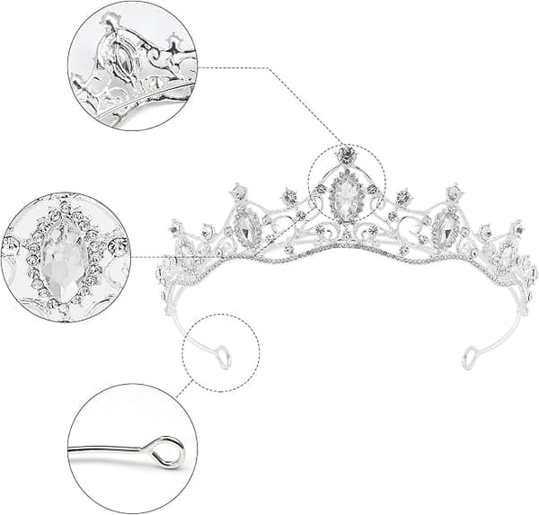 Krystal Krone Tiara, Tiara med rhinsten kam til brudekonkurrence