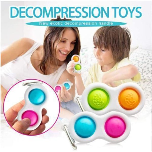 Pop It Sormilelu CE-hyväksytty Sensory Simpl Dimpl - Avaimenperä