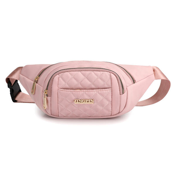 Tyylikäs rintalaukku naisille Vyölaukku Nylon olkalaukku Pink