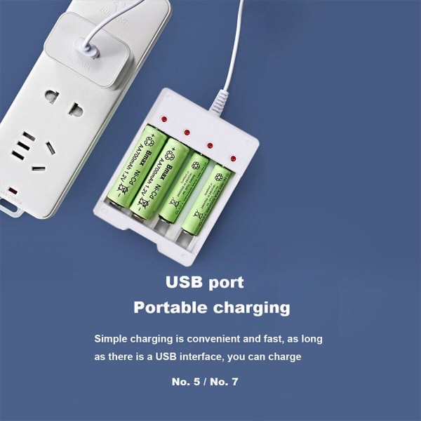 AA / AAA Batteriladdare Laddningsverktyg USB Batteriladdare