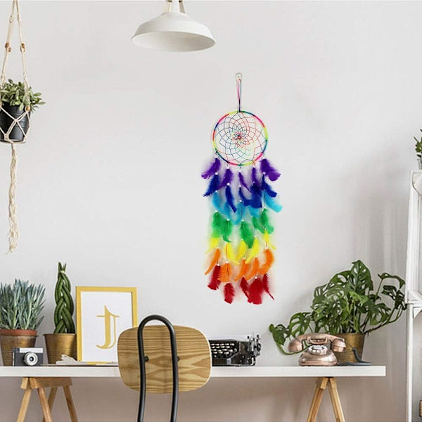 Drømmefanger til børn Gave, Rainbow Dream Catcher Væghængende