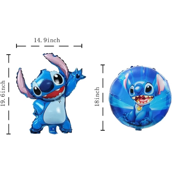 6 stk. Lilo og Stitch Ballonger, Lilo og Stitch Festdekorasjon