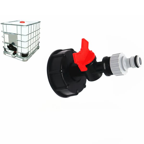 1000 liters IBC vandtank med S60x6 og 3/4 adapterventil