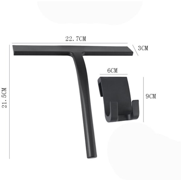 Silikonikaavin kylpyhuoneen lasioviin, ikkunoiden puhdistuskaavin - 22,721,5 cm, musta, 1 kpl