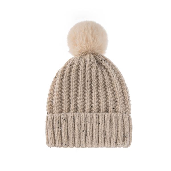 Enfärgad stickad mössa, höst/vinter kalltålig och varm