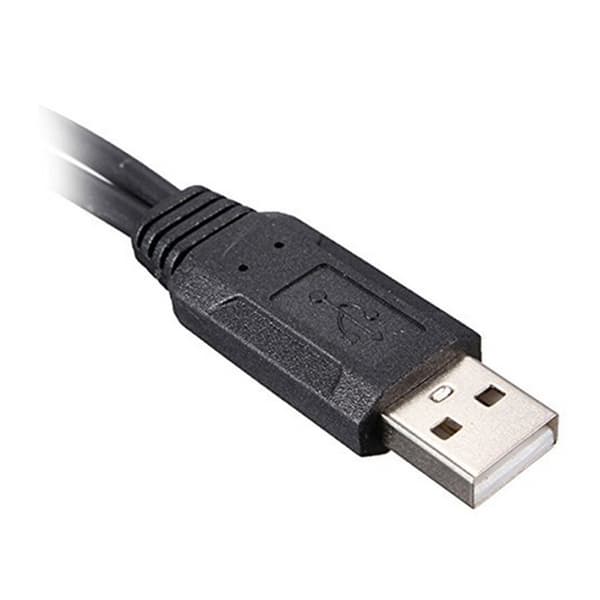 1* USB 2.0 A han til 2 dobbelte hun Jack Y Splitter Hub Power