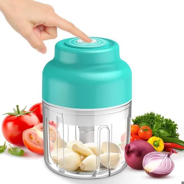 USB-opladningsminihakker, lille foodprocessor med børste, 250 ml, 3 skarpe blade
