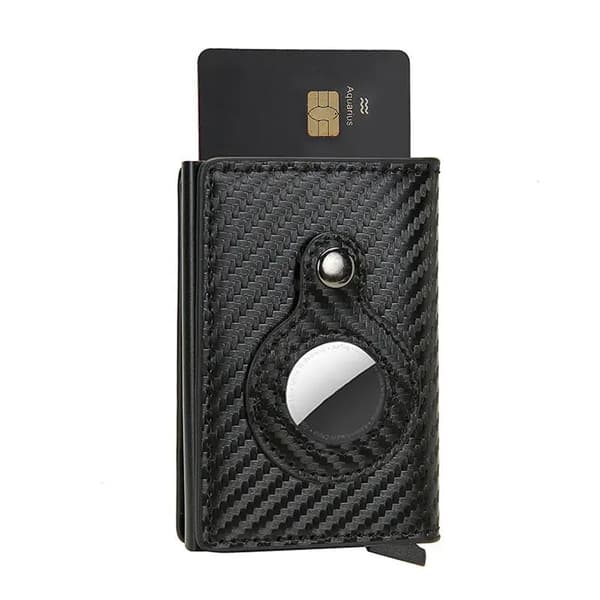 Lompakko Airtag-pidikkeellä Carbon RFID Korttikotelo 5 kortille