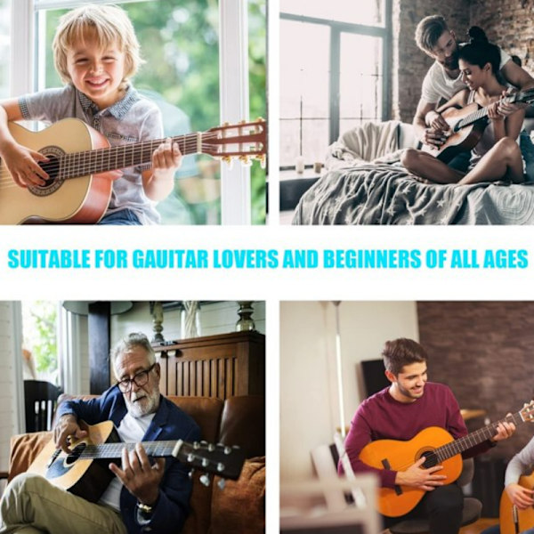 Guitarstreng 2 x 6 stk. med 4 fingerbeskyttere