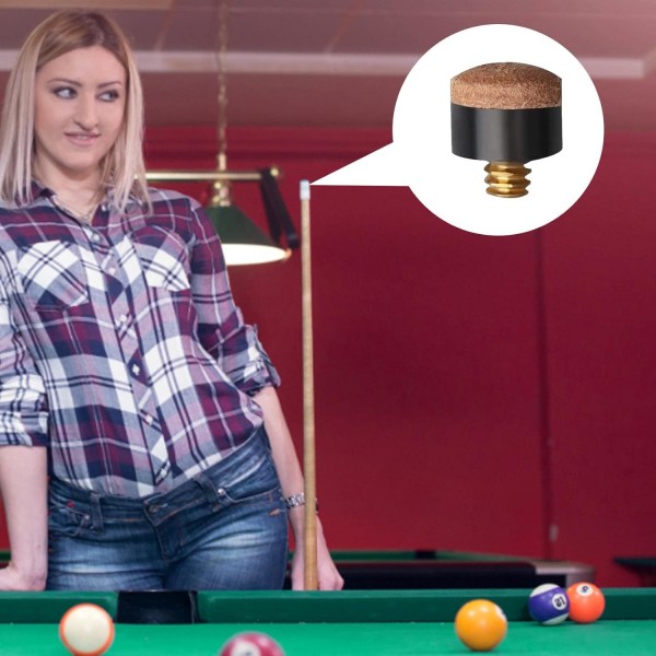 Billjardköspetsar Ersättning 10PCS Ersättningsset för Billjardklubbor och Snooker 12MM