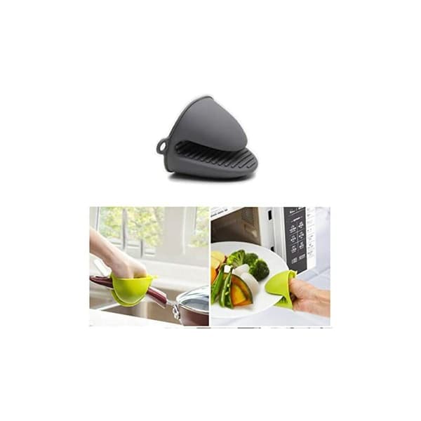 Tykk silikon varmebestandig ovnsvott for matlaging, baking, grilling og BBQ (grå)