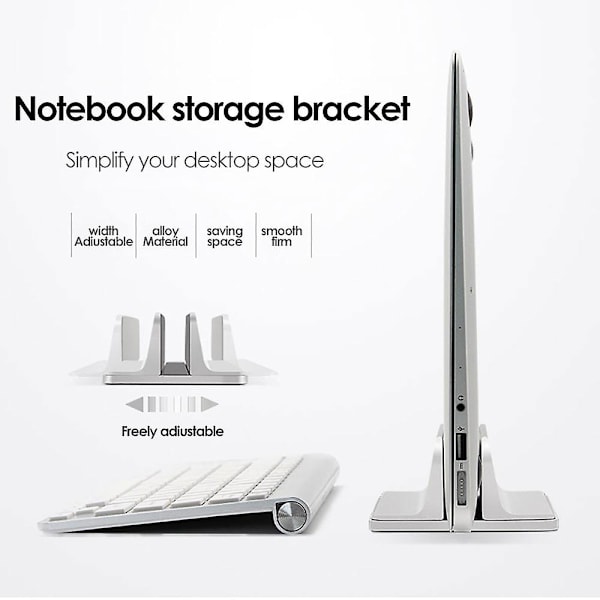 Laptopställ för Macbook Air Pro 13 15 16 Desktop Aluminiumställ med Justerbar Dockstorlek
