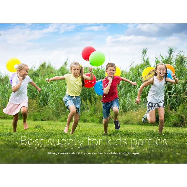 100 stk ballonger regnbue 12 tommer, forskjellige lyse farger, laget