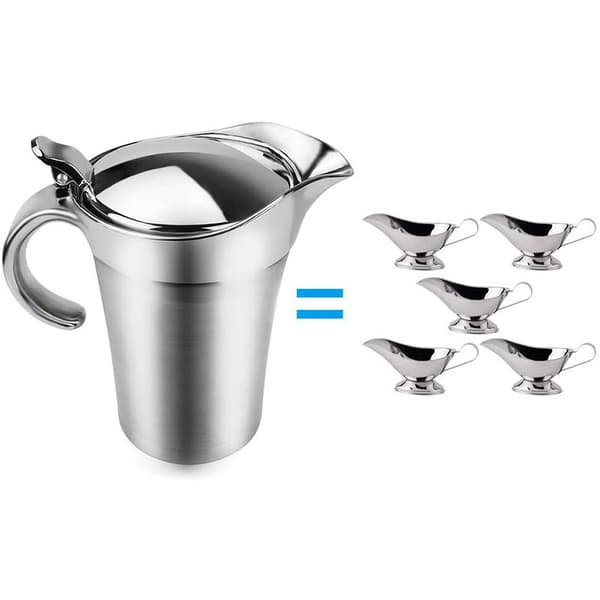 500 ml såsbåt, såsvärmare, dubbelväggig rostfri pi