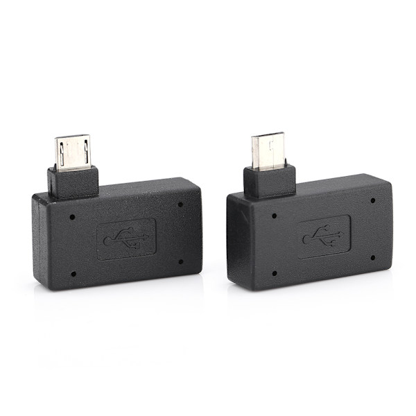 2 kpl USB 2.0 naaras-uros Micro OTG-sovitin Virta 90 astetta vasen 90 astetta oikeakulmainen