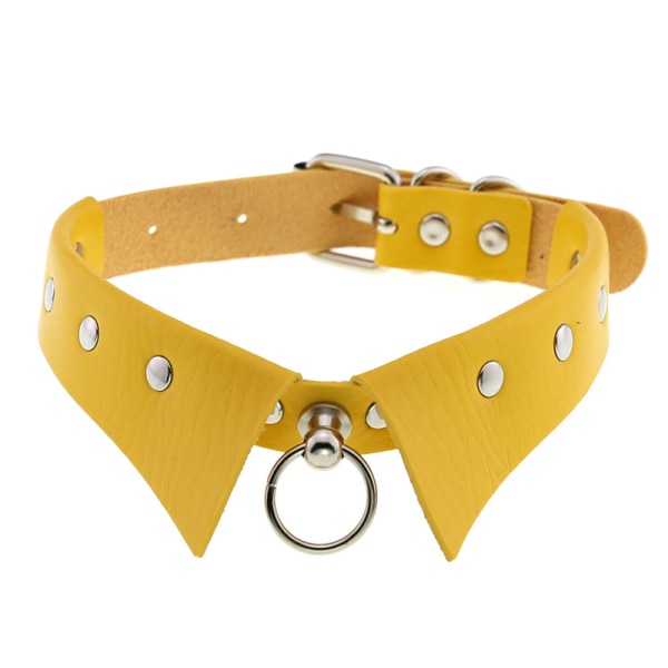 Läder Choker Punk Krage Dam Nitar Dubbade Chocker A2