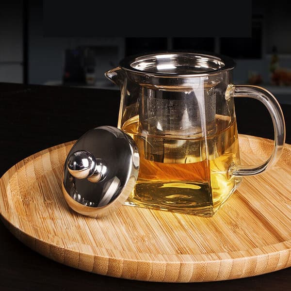 Värmebeständig Glaskanna med Silfilter Infuser Tekanna Kaffe Vattenkanna