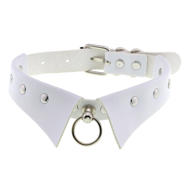 Läder Choker Punk Krage Dam Nitar Dubbade Chocker A7