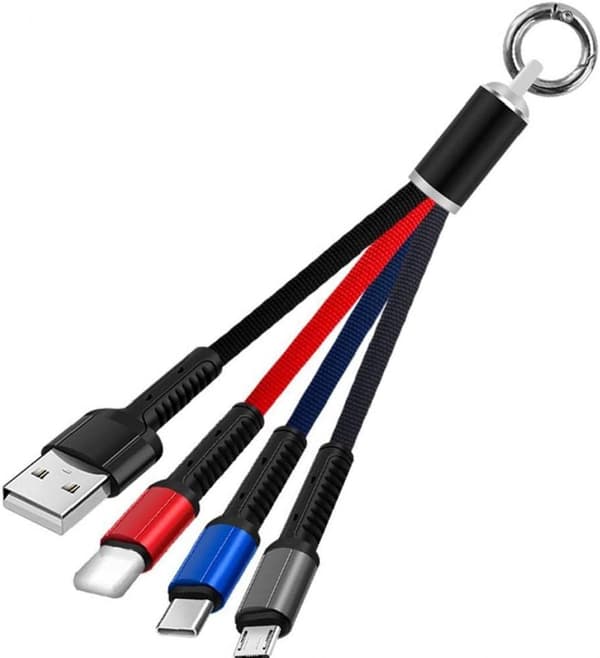 Multi-USB hurtigladekabel, 3-i-1 ladekabelkontakt
