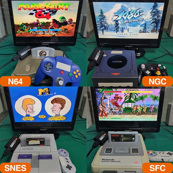 1080P Upscaler Adapter 4:3/16:9 Billedformat Switch til N64/SNES/til SFC/til NGC-konsoller HDTV HDMI-kompatibel konverter