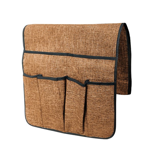 Sofa Organizer med 6 lommer Fjernbetjeningsholder til sofa & stol Armopbevaringslomme til magasinplade telefonbøger Gray