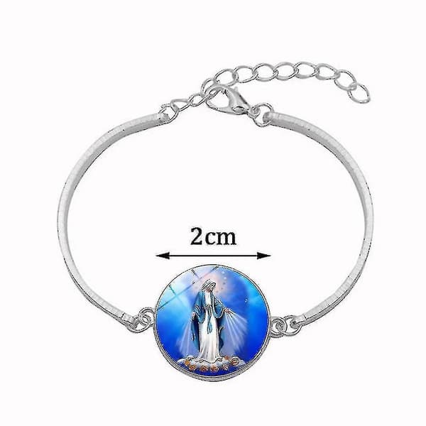 Jomfru Maria Time Stone Tredelt halskæde Armbånd Øreringe Smykker