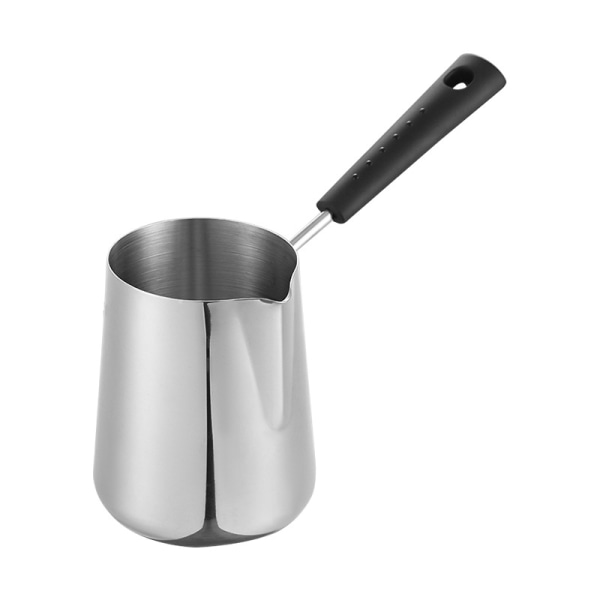 Klassisk turkisk kaffekanna i rostfritt stål, mjölkskummare Långt handtag Kaffekärl Dragblomma Toroid Kanna Mjölkvärmare