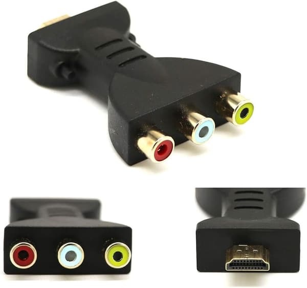 HDMI uros - 3 RCA naaras komposiittivideoadapteri
