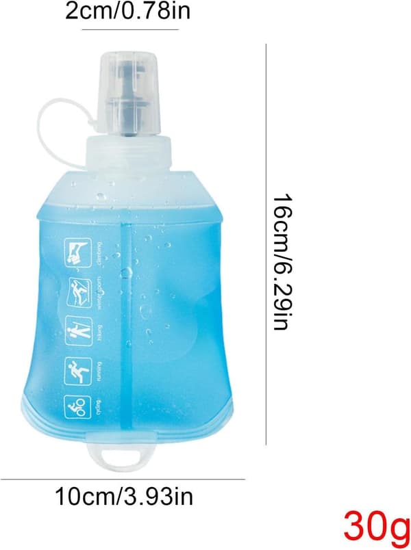 150/250/500ML Blød vandflaske - Blød sammenfoldelig vandopbevaringspose, TPU 250ML