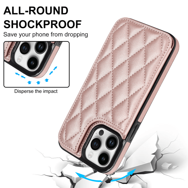 Lommebok Dobbel Knapp Liten Duftende Vind Kort Flip Lærveske For iPhone 15 Pro Max Plus iPhone15Plus