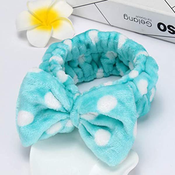 Mode för kvinnor/flickor Härlig söt/mjuk fleecebåge Makeup Kosmetik Blue white
