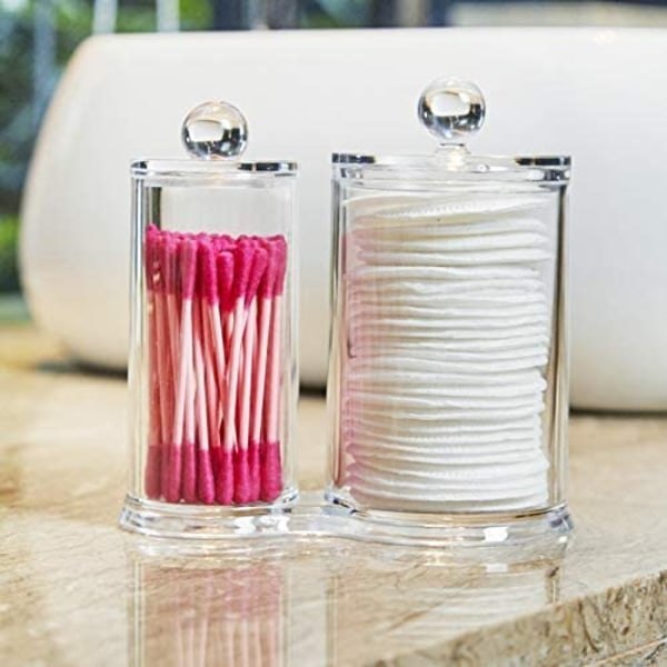 2 runde æsker Transparent Ayl makeup opbevaring To runde sektioner IC