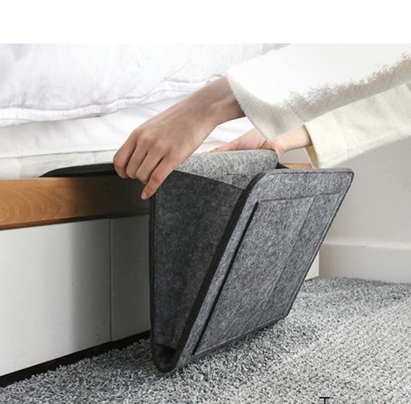 Sofa opbevaringspose Skridsikker opbevaringspose Tyk filt sengelomme black
