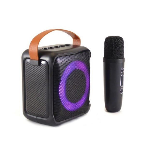Karaokehögtalare + trådlös mikrofon - Bluetooth - Upplyst