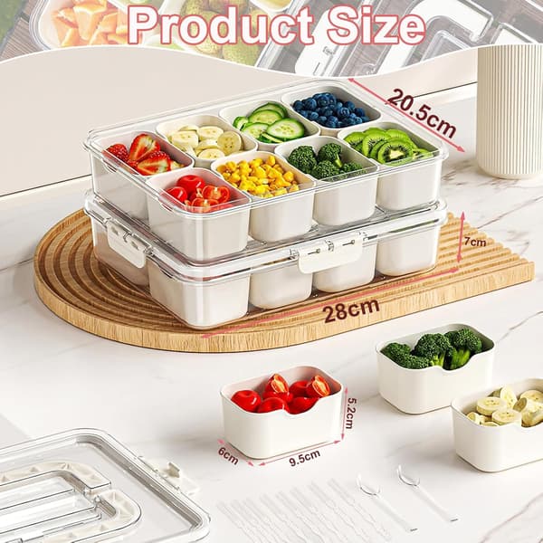Snack Box Beholder, Snack Box Charcuterie til Bærbare Snacktallerkener - Klar Organiser